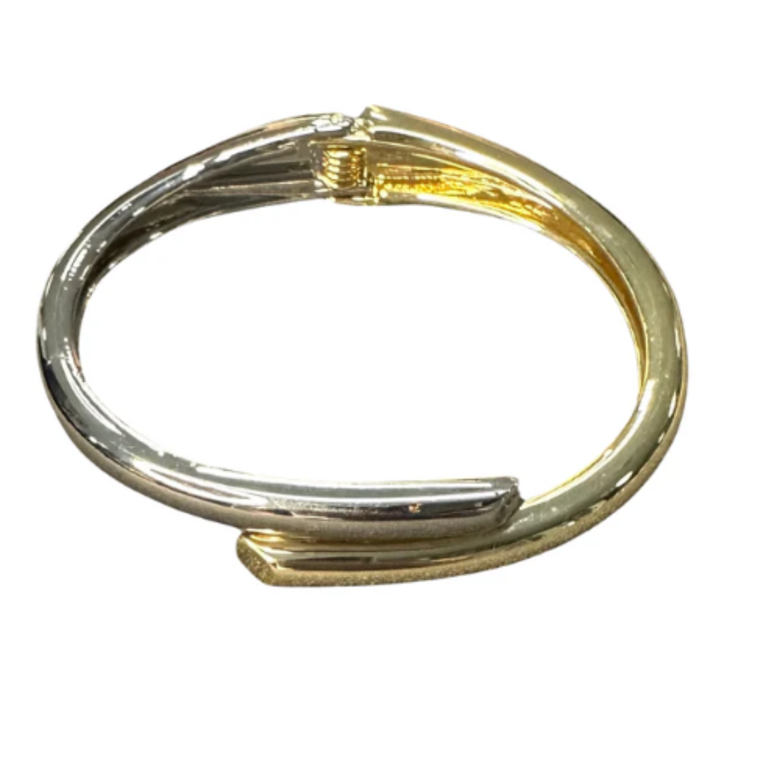 Silver Houston Overlap Cuff Bangle