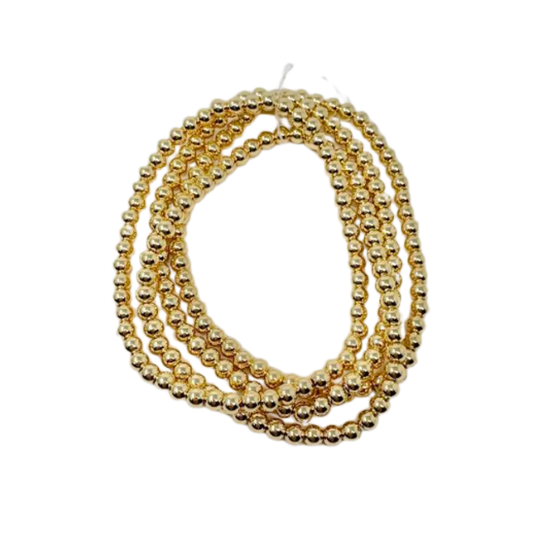 Silver Houston Beaded Gold Bracelet Set of 4