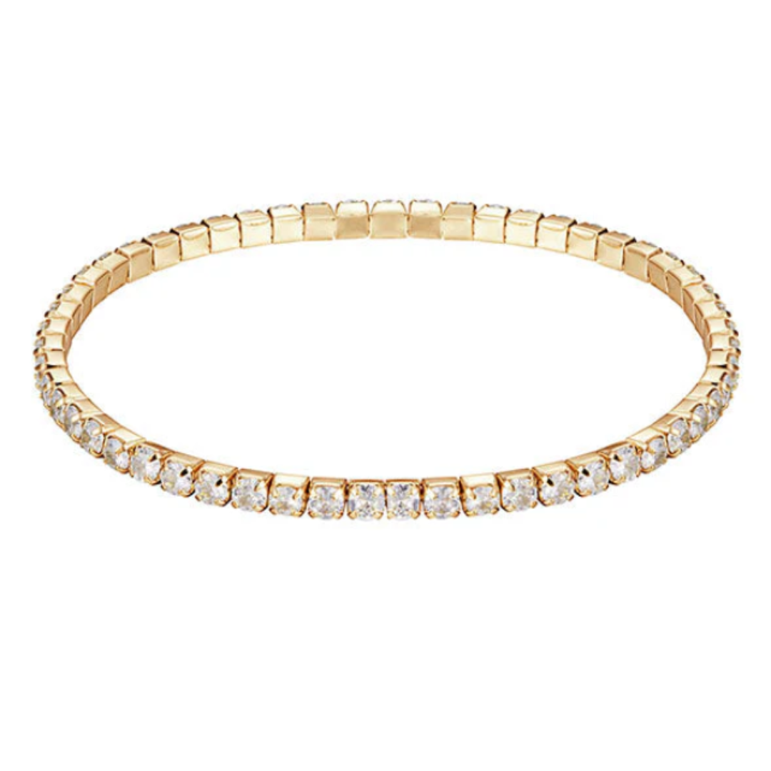 Silver Houston Stretch Gold Tennis Bracelet