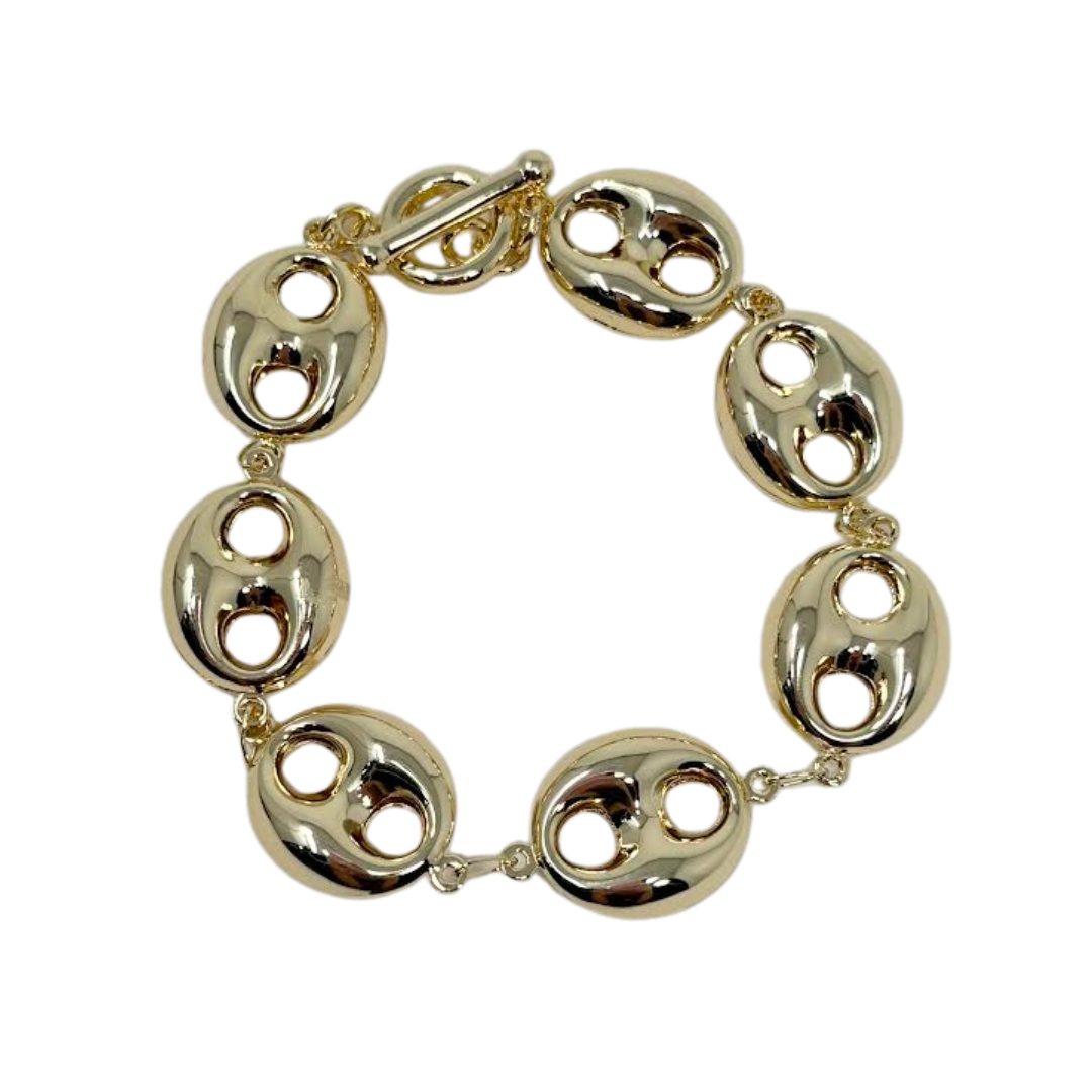 Silver Houston Mariner Puff Link Bracelet