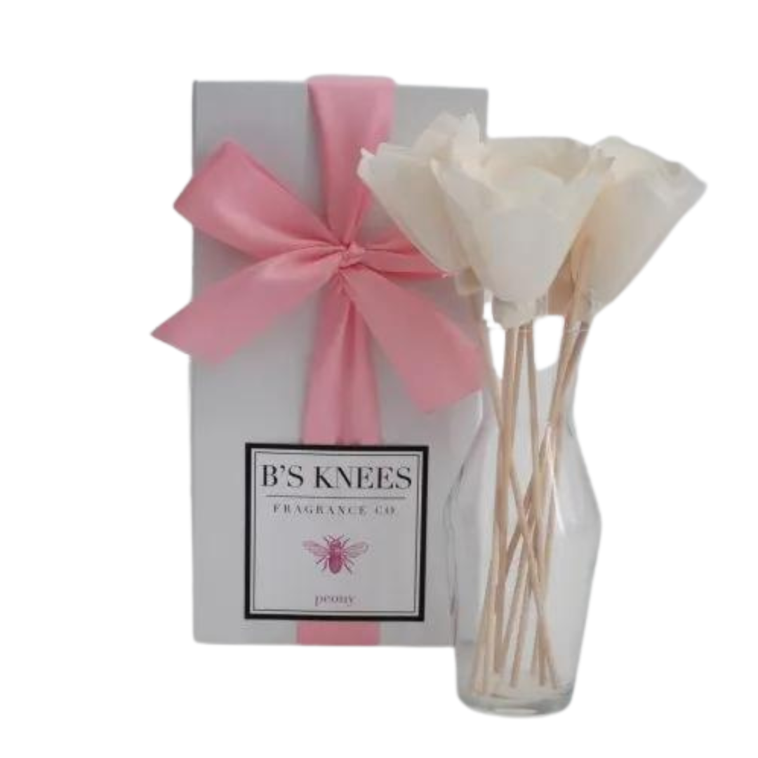 B's Knees Natural Reed Diffuser Set Peony