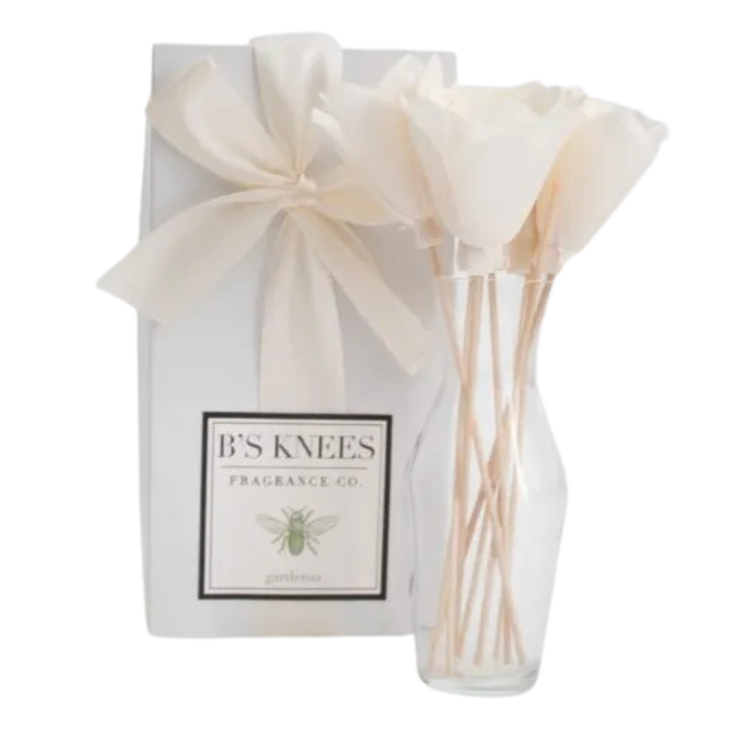 B's Knees Natural Reed Diffuser Set Gardenia