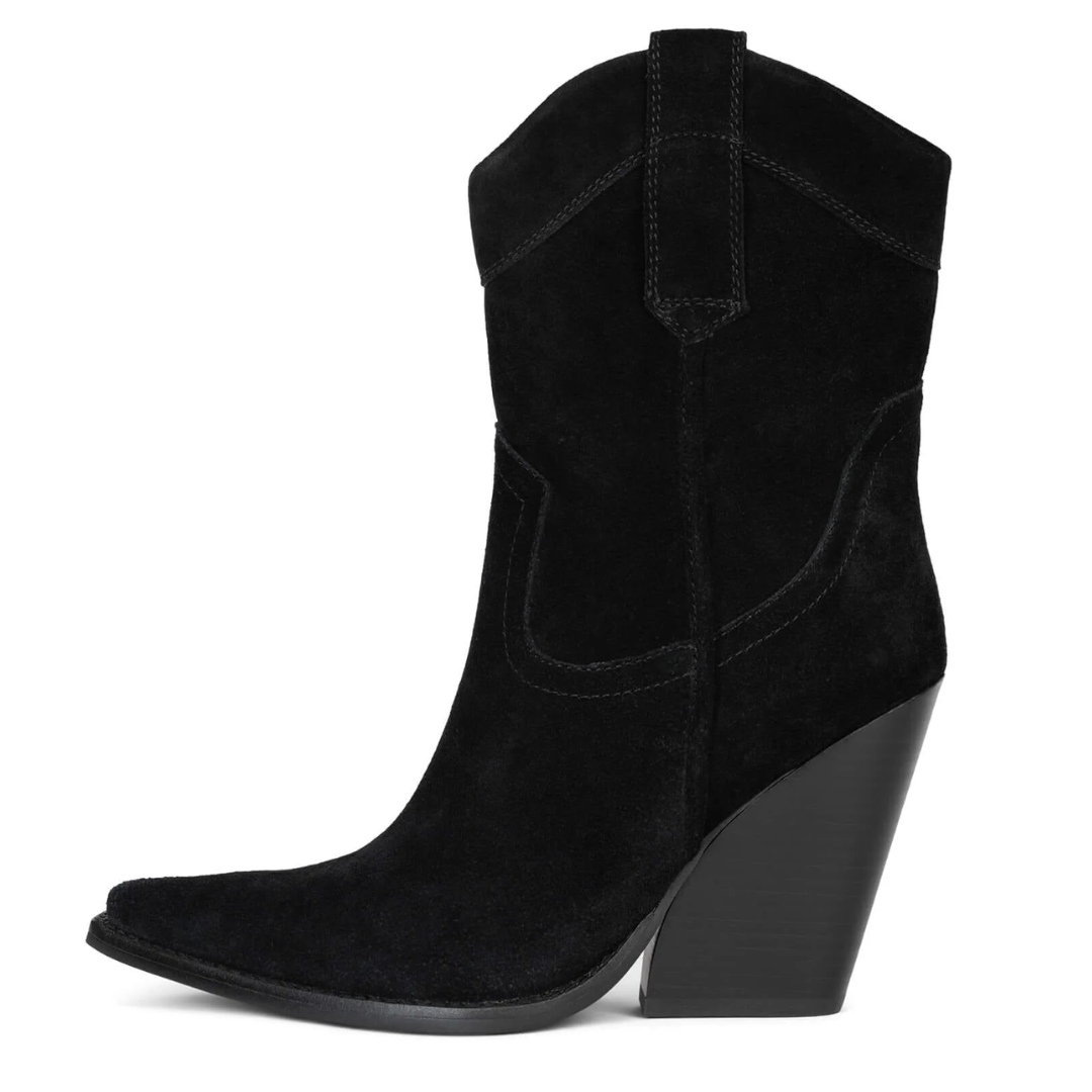 Jeffrey Campbell black suede hot ankle booties