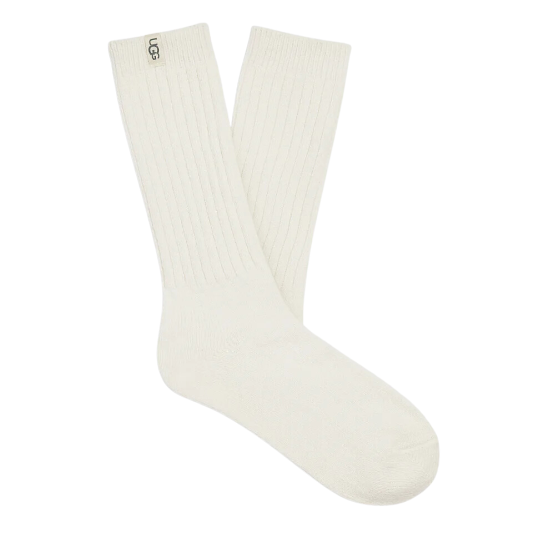 UGG Rib Knit Slouchy Crew Sock White