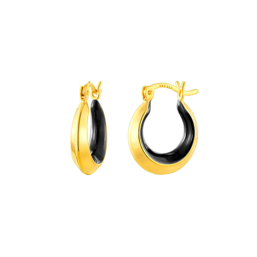 Gold & Honey Slope Huggie Hoops