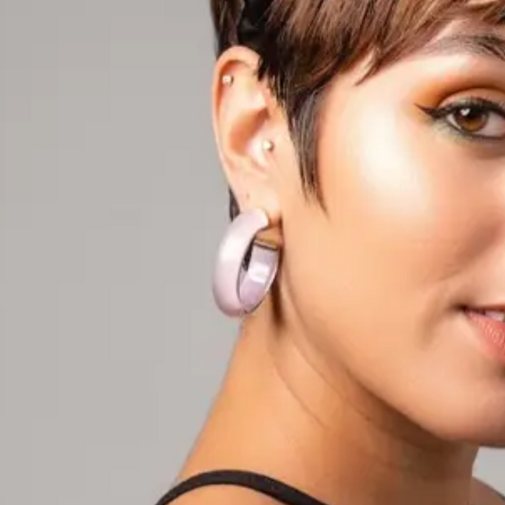 Gold & Honey Small Illusion Hoops Lavender