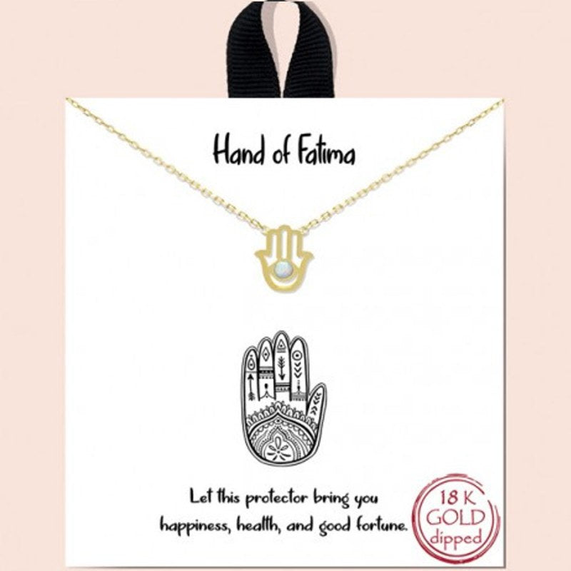 Good Feelings Hand Of Fatima Necklace