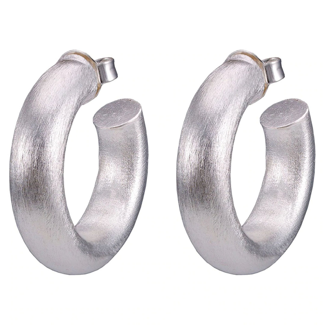 Sheila Fajl Small Chantal Hoops Brushed Silver