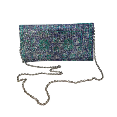 42 Gold Clutch Blue Floral