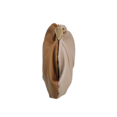 42 Gold Two-Tone Clutch Bone/Camel