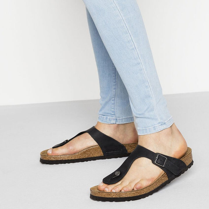 Birkenstock Gizeh Black Oiled Leather