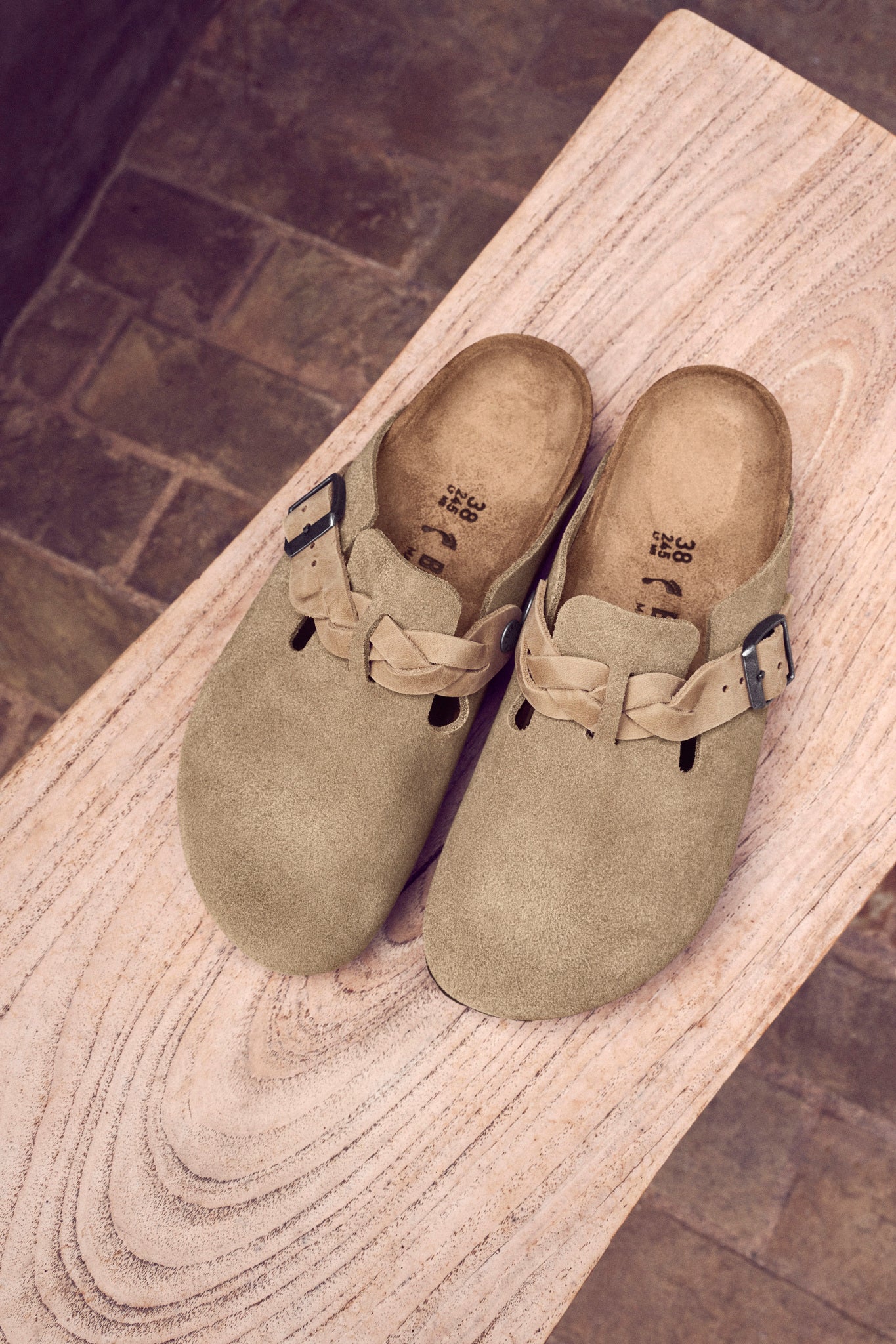e*e様 BIRKENSTOCK Boston Braided トープ　40 Birkenstock Boston Braided Suede Leather Clogs for Women in