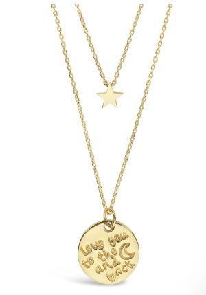 Sterling Forever Star & "Love You to the Moon & Back" Layered Necklace