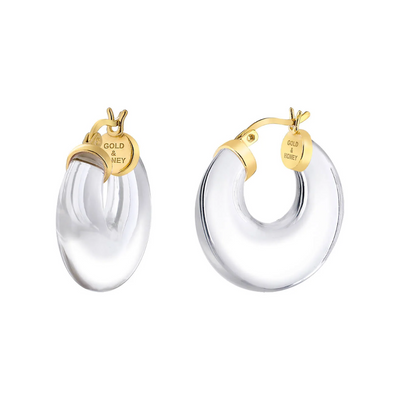 Gold & Honey Clear Chunky Graduated Hoops