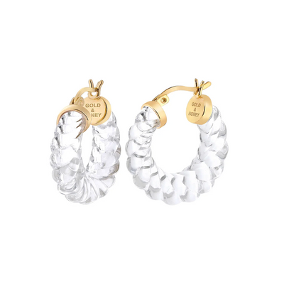 Gold & Honey Clear Chunky Rope Hoops