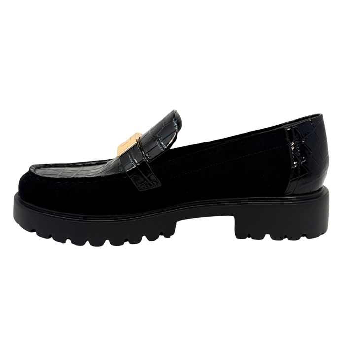 Tory Burch LeeLee Lug Loafer Suede Croc