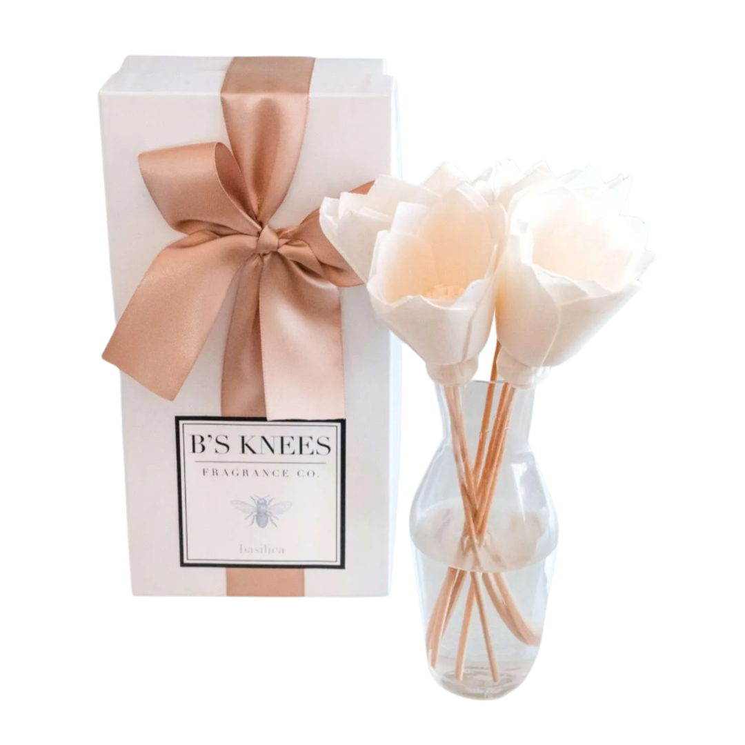 B's Knees Natural Reed Diffuser Set Basilica