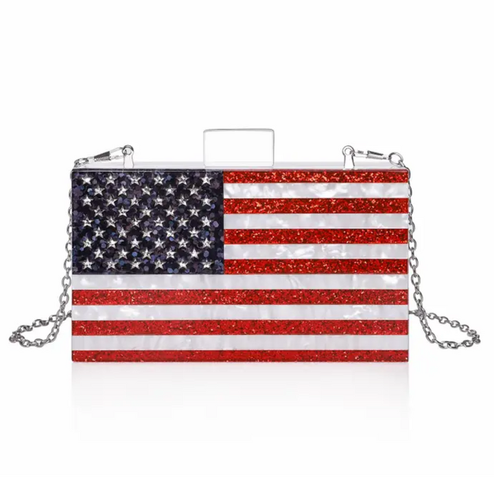 Milanblocks American Flag Pearlescent Clutch