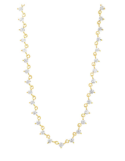 Brigid Staggered CZ Tennis Necklace