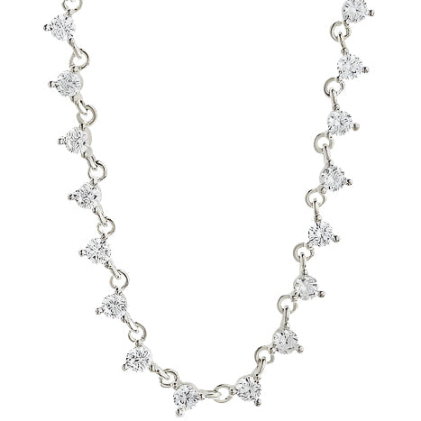 Brigid Staggered CZ Tennis Necklace