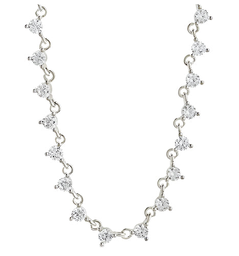 Brigid Staggered CZ Tennis Necklace