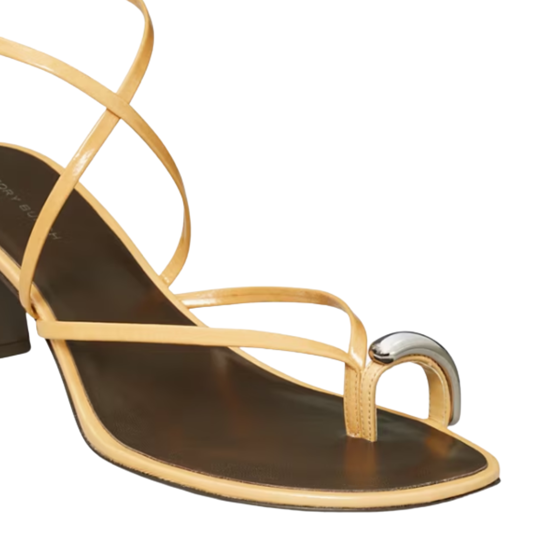 Tory Burch Pierced Multi-Strap Heeled Sandal