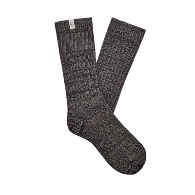 UGG Rib Knit Slouchy Crew Sock Grey/Black
