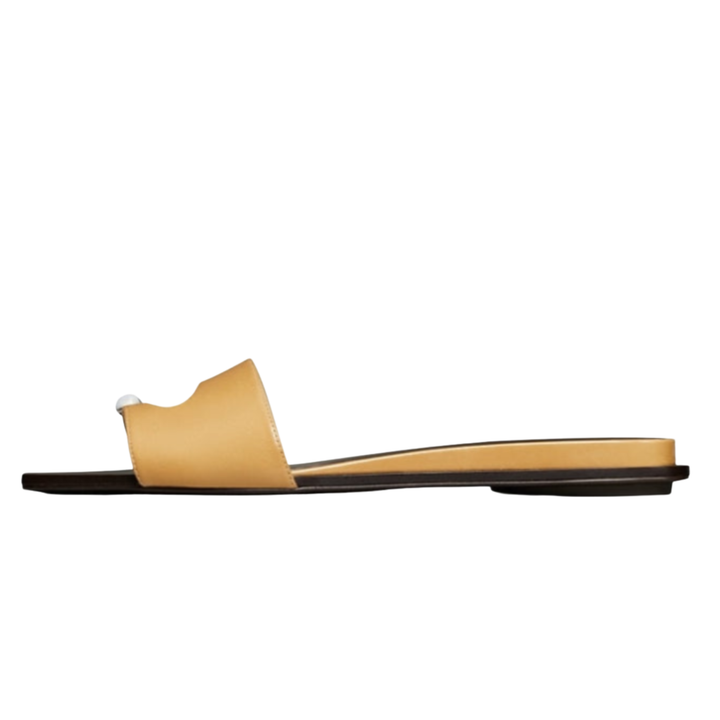 Tory Burch Pierced Slide Crinkle Patent Leather