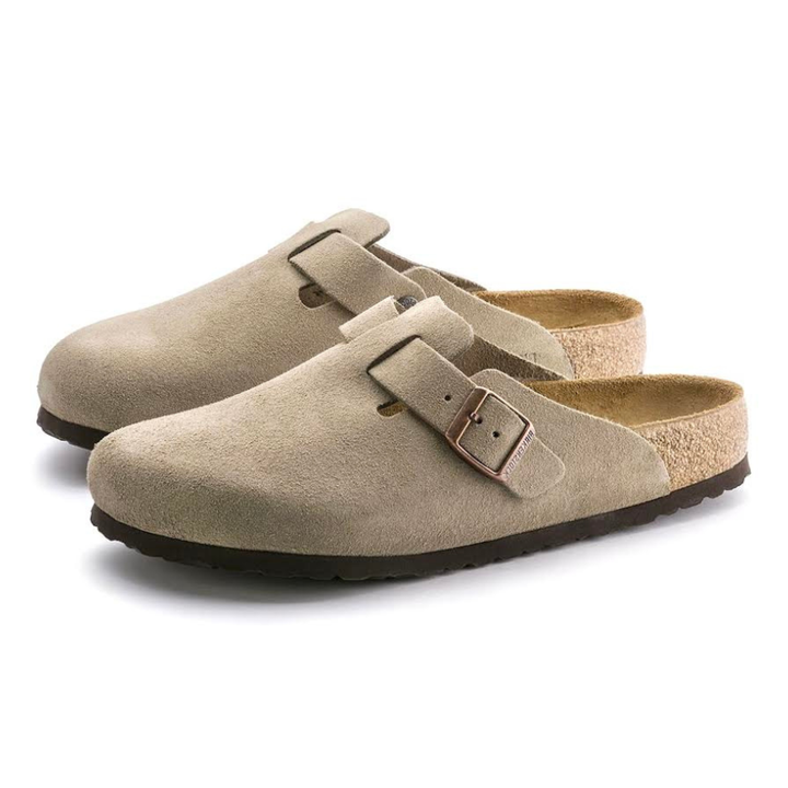 Birkenstock Boston Soft Footbed Clog Taupe Suede