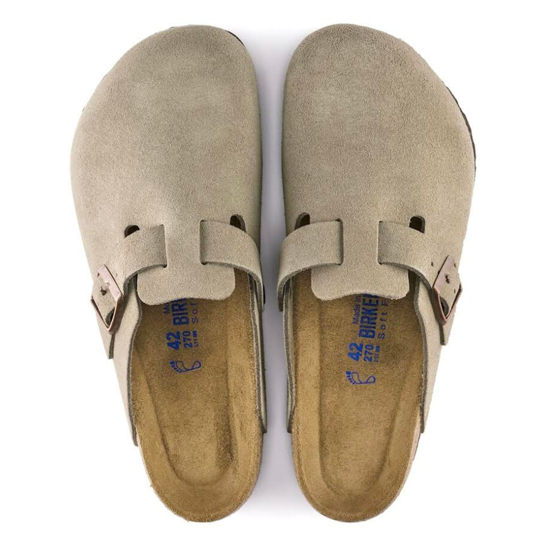 Birkenstock Boston Soft Footbed Clog Taupe Suede