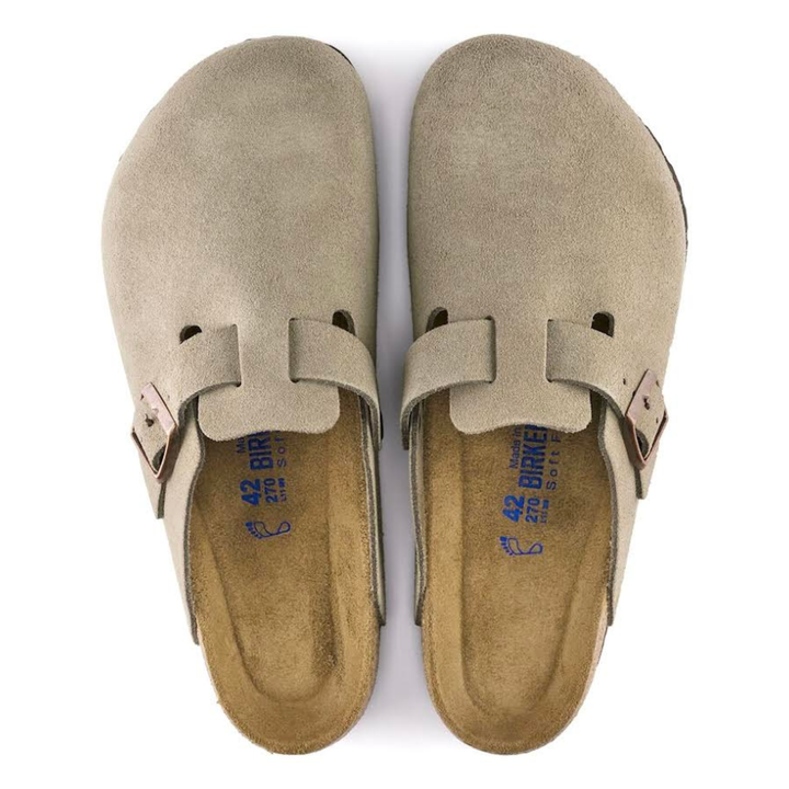 Birkenstock Boston Soft Footbed Clog Taupe Suede