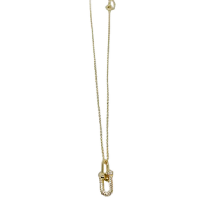 Silver Houston Double link Pendant Necklace