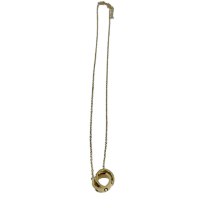 Silver Houston Double Gold Ring Necklace