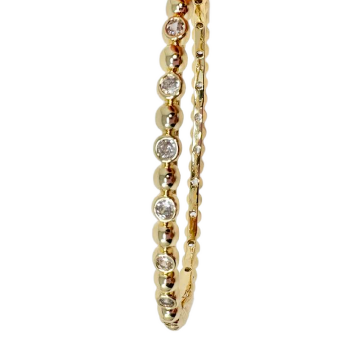 Silver Houston Round Cut Gold Bangle Bracelet