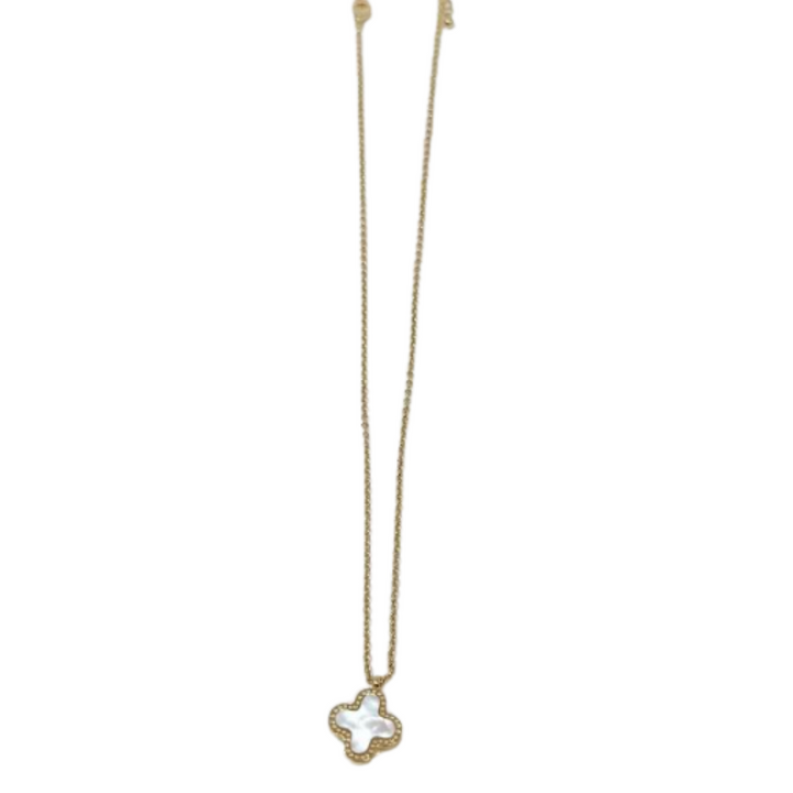 Silver Houston Single Clover Gold Necklace