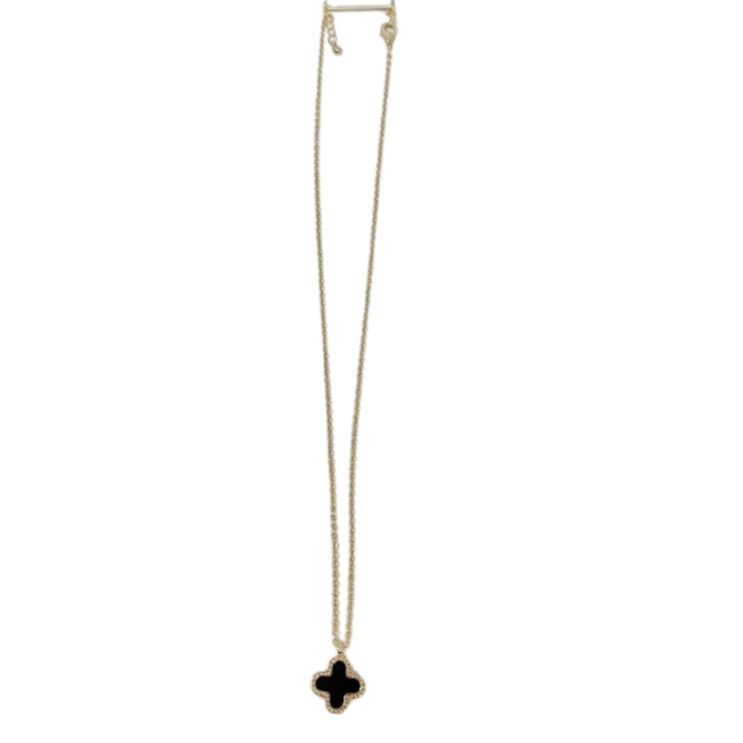 Silver Houston Single Clover Gold Necklace