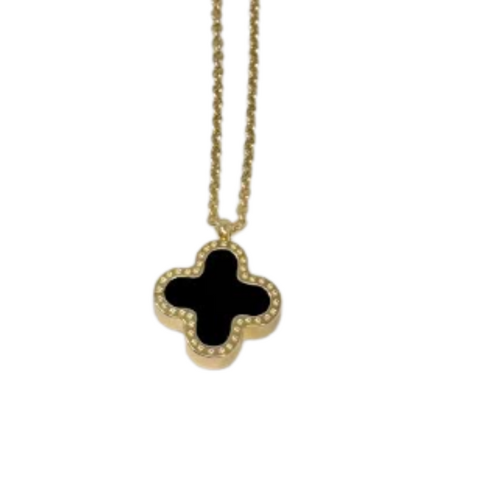 Silver Houston Single Clover Gold Necklace