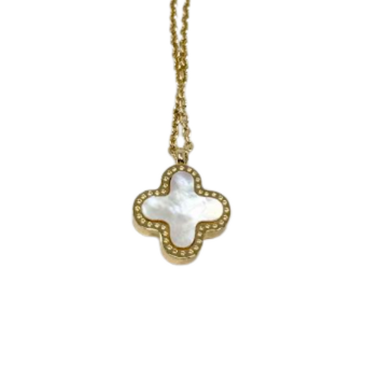 Silver Houston Single Clover Gold Necklace