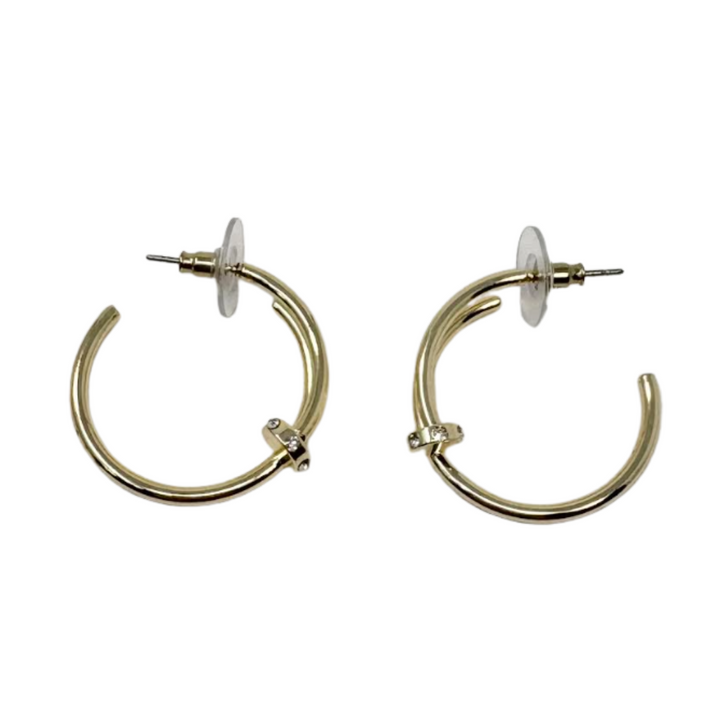 Silver Houston Nail It Gold Small Hoop Earrings
