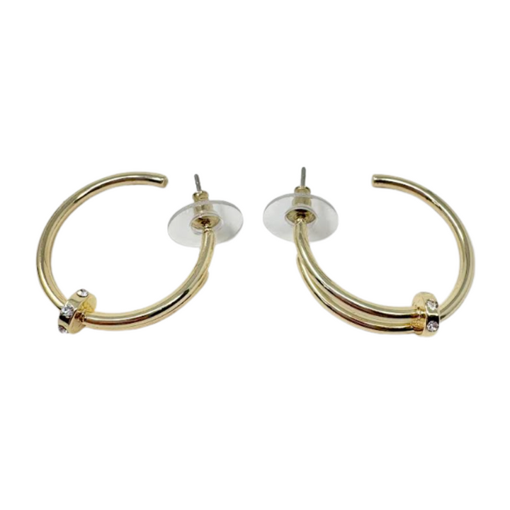 Silver Houston Nail It Gold Small Hoop Earrings