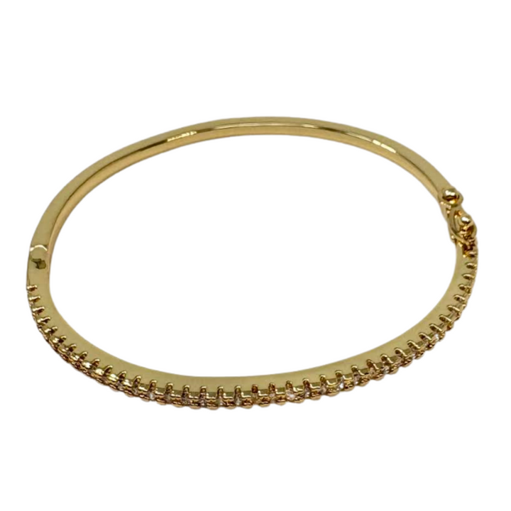 Silver Houston Narrow Gold Tone Bangle
