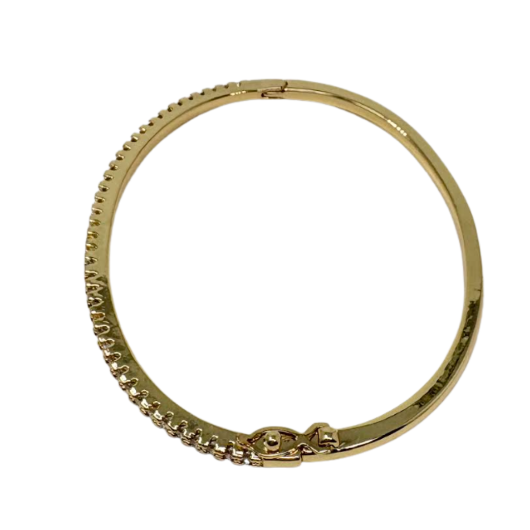 Silver Houston Narrow Gold Tone Bangle