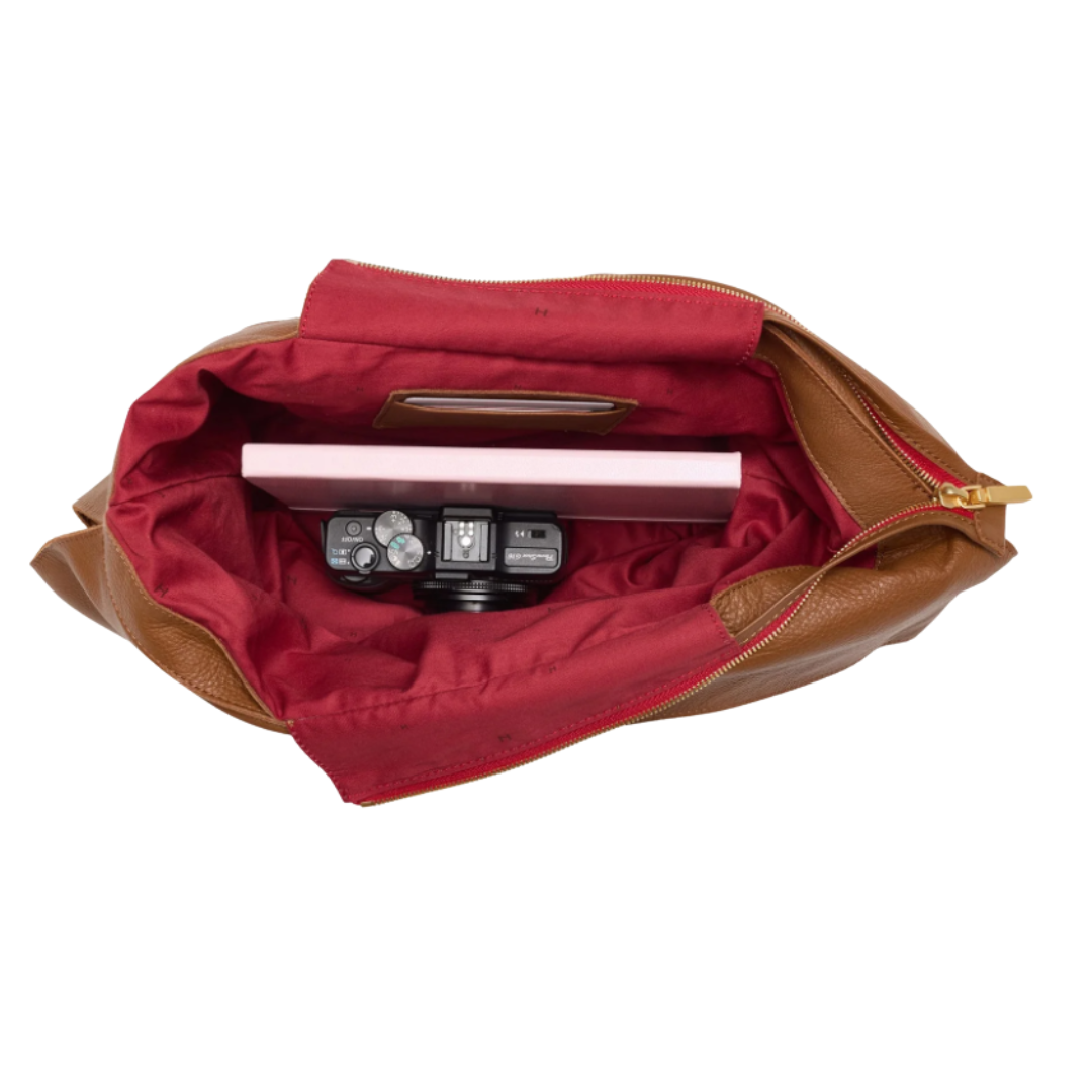 Hammitt Tom Large Zip Bag Mahogany Pebble