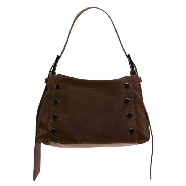 Hammitt Bryant Med Belted Suede Gunmetal