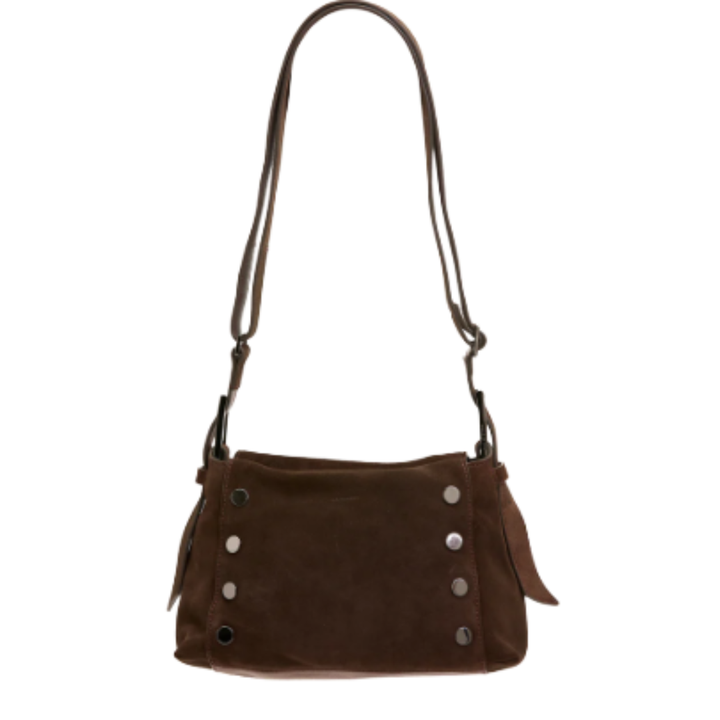 Hammitt Bryant Med Belted Suede Gunmetal