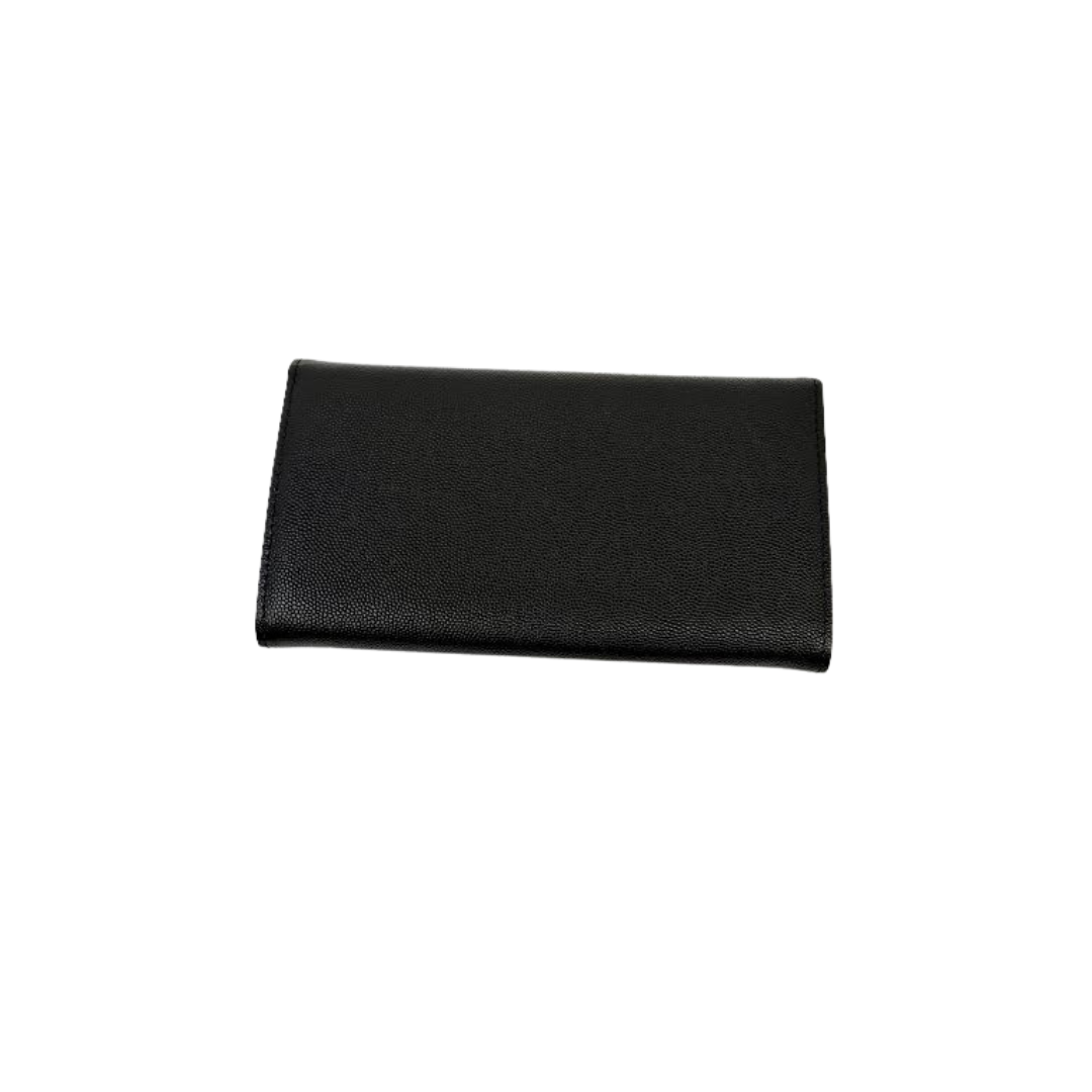 Just Robyn Designs Gold Bar Black Caviar Leather Clutch