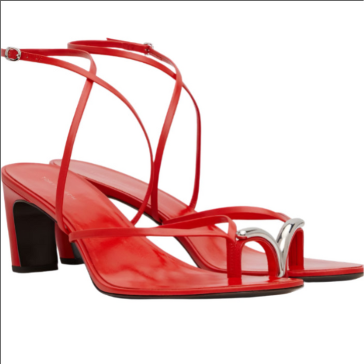 Tory Burch Pierced Multi-Strap Heeled Sandal
