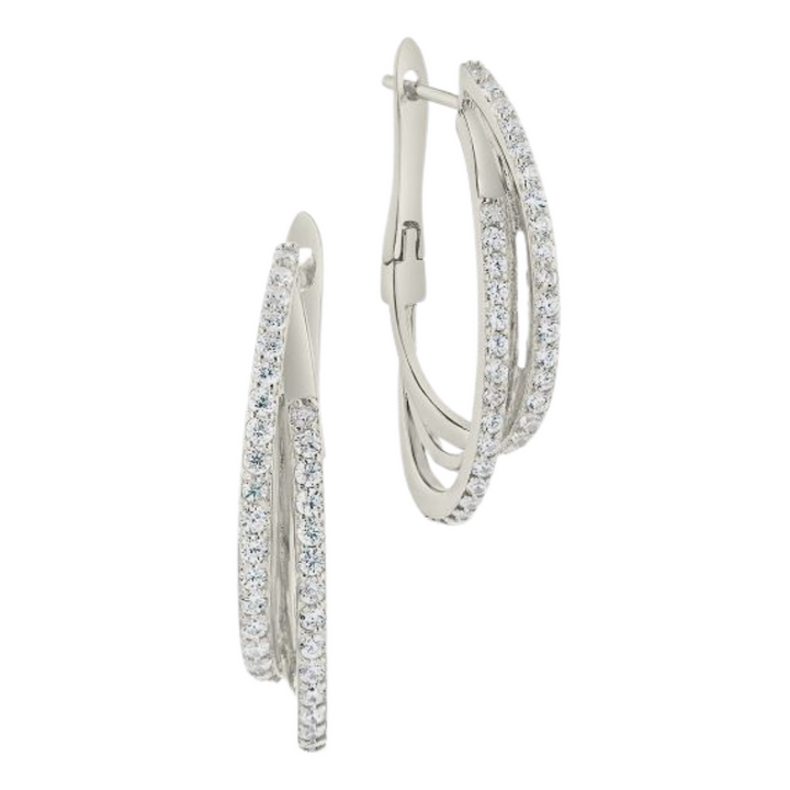 Sterling Forever Kyle CZ Hoop Earrings