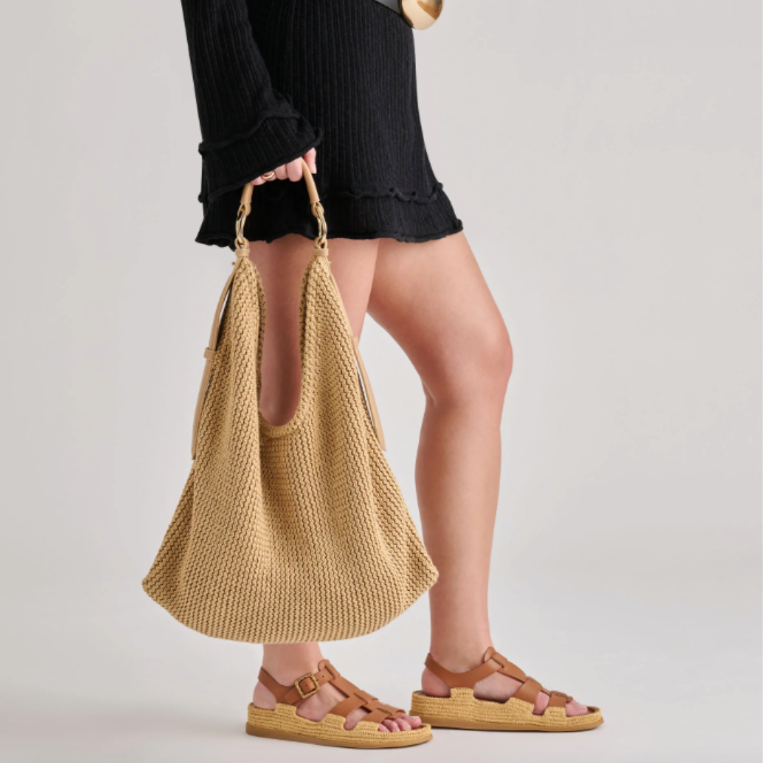 Dolce Vita Miriel Hobo Tote Natural Raffia