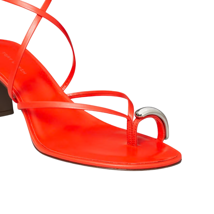 Tory Burch Pierced Multi-Strap Heeled Sandal